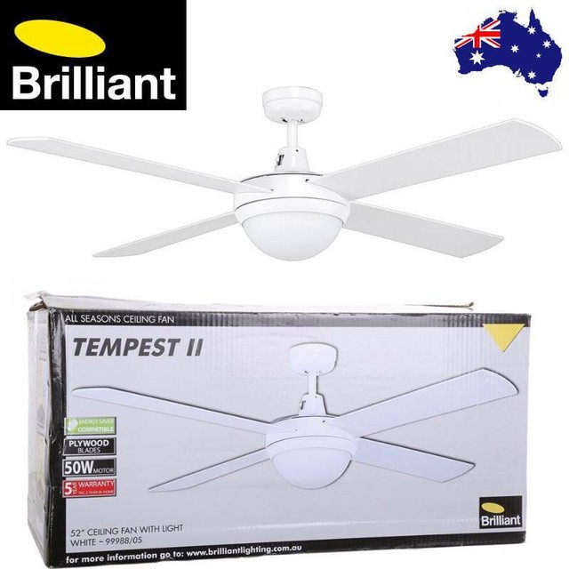 B22 Light 52 Timber Bladed Ceiling Fan 